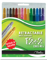 Retractable Wax Crayons 12+2